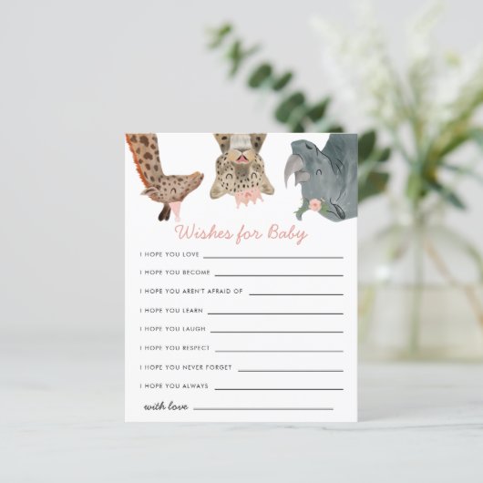 ピンクのサファリの動物がベビーカードを希望 (スタンド正面)