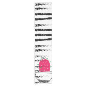 ピンクのサボテンのパタストライプのーン ショートテーブルランナー (正面)