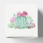 ピンクのサボテンの花は水色結婚の フェイバーボックス (上部)