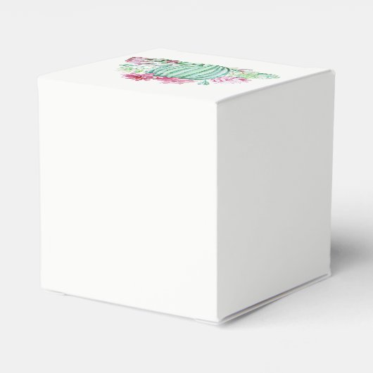 ピンクのサボテンの花は水色結婚の フェイバーボックス (裏面サイド)