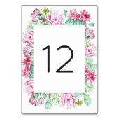 ピンクのサボテンの花多肉表の番号 テーブルナンバー (正面)