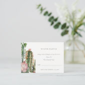 ピンクのサボテンの葉 おむつくじ ベビーシャワー エンクロージャーカード (スタンド正面)