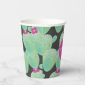 ピンクのサボテン柄　サンキュー 紙コップ (右)