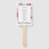 ピンクのサボテン花の多肉性結婚式 プログラム ハンドファン (裏面)