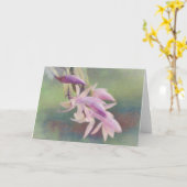 ピンクのサボテン花アートノートカード カード (黄色い花)