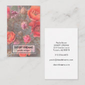 ピンクのサボテン花砂漠ガーデンフォトトラベル 名刺 (正面/裏面)