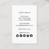 ピンクのサボテン花砂漠ガーデンフォトトラベル 名刺 (裏面)