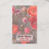 ピンクのサボテン花砂漠ガーデンフォトトラベル 名刺 (正面)
