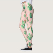 ピンクのサボテン花 レギンス (左)