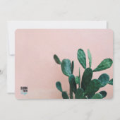 ピンクのサボテン 卒業プールパーティー 招待状 (裏面)