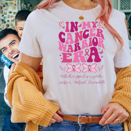ピンクのサポート部族の名前My Cancer Warrior Era Tシャツ