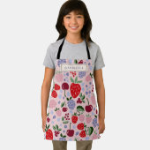 ピンクのサマー フルーツ ベリー ブライドズメイド パーソナライズド エプロン (インサイチュ)