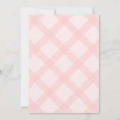 ピンクのサムバニー フラワーの女の子の1歳の誕生日 招待状 (裏面)