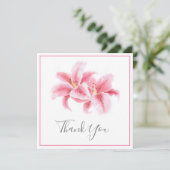 ピンクのサルガーザリリーの水色 サンキューカード (スタンド正面)