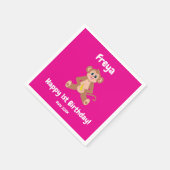 ピンクのサル スタンダードカクテルナプキン (角)