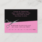 ピンクのサロンビジネスおよびパンチカード ロイヤリティカード (裏面)