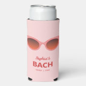 ピンクのサングラス、キャットアイサングラス、フェミニンなサングラス スリム缶クーラー (Seltzer正面)