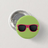 ピンクのサングラス 缶バッジ (正面&裏面)