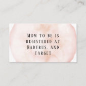 ピンクのサンゴと金ゴールドベビーの女の子 名刺 (裏面)