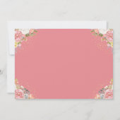 ピンクのサンゴフローラ最初の聖体拝領写真 招待状 (裏面)