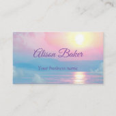 ピンクのサンセット名刺の幻想的な風景 名刺 (正面)