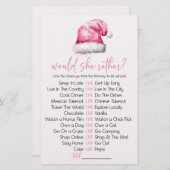 ピンクのサンタハットは彼女はむしろ赤ちゃんシャワーのゲーム 便箋 (正面/裏面)