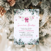 ピンクのサンタベイビー クリスマス用品ライン ベイビーシャワー 招待状