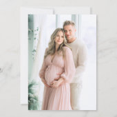 ピンクのサンタベイビー クリスマス衣類ライン ベイビーシャワー 招待状 (裏面)