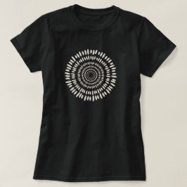 ピンクのサンバースト抽象スパイラル Tシャツ