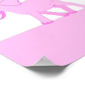 ピンクのサーカスかわいい象の赤ちゃんシャワーへようこそ ポスター (角)