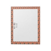 ピンクのサーモン柄の茶色の天然花 ノートパッド (回転)