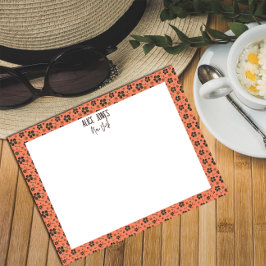 ピンクのサーモン柄の茶色の天然花 ノートパッド