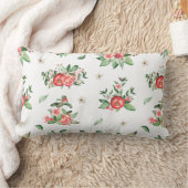 ピンクのザクロ果実及び開花腰枕 ランバークッション (ブランケット)