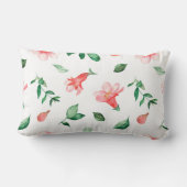 ピンクのザクロ花の花腰枕 ランバークッション (裏面)