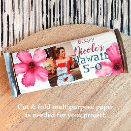 ピンクのシアン50thハワイ5-0誕生日キャンディーラッパー チラシ
