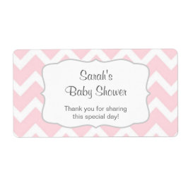 ピンクのシェブロンのウォーターボトルまたは好意カスタマイズu ラベル