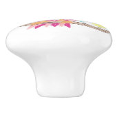 ピンクのシェブロンのフクロウの先生の陶磁器のノブ セラミックノブ (側面)