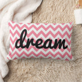 ピンクのシェブロンの感動的な枕|夢 ランバークッション (ブランケット)