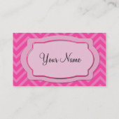 ピンクのシェブロンは縞で飾ります 名刺 (裏面)