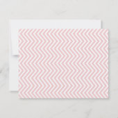 ピンクのシェブロン ジグザグ ヴィンテージ モダン チケット ウェディング セーブザデート (裏面)