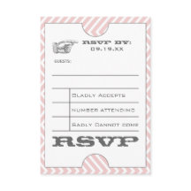 ピンクのシェブロン ゼブラパターン ヴィンテージ モダン チケット ウェディング