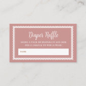 ピンクのシエリートリンド赤ちゃんシャワーおむつラッフル エンクロージャーカード (正面)