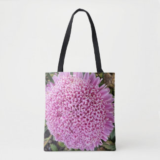 ピンクのシオンの花のショルダートートバッグ トートバッグ