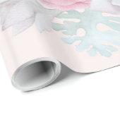 ピンクのシカの(雄ジカの)枝角の花のSucculentの庭 ラッピングペーパー (ロールコーナー)