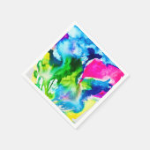 ピンクのシクラメン花抽象芸術水色 スタンダードカクテルナプキン (角)