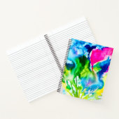 ピンクのシクラメン花抽象芸術水色 ノートブック (内部)