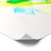 ピンクのシクラメン花抽象芸術水色 ポスター (角)