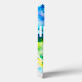 ピンクのシクラメン花抽象芸術水色 Case-Mate iPhoneケース (裏面 / 右)