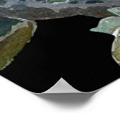 ピンクのシクラメン：暗いフローラ水色 ポスター (角)