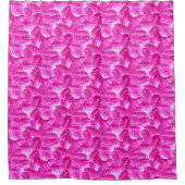 ピンクのシダ シャワーカーテン (正面)